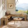L-Shaped Bench, Corner Dining Nook Bench with Storage Shelf for Kitchen, Living Room