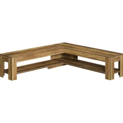 L-Shaped Bench, Corner Dining Nook Bench with Storage Shelf for Kitchen, Living Room