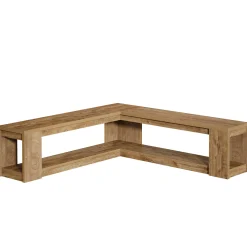 L-Shaped Bench with Storage, Corner Entryway Bench for Living Room