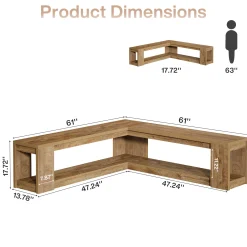 L-Shaped Bench with Storage, Corner Entryway Bench for Living Room