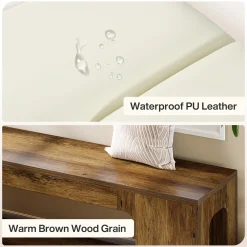 L-Shaped Corner Bench, Farmhouse Dining Bench with Removable Seat Cushion