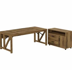 L-Shaped Executive Desk, 63" Computer Desk with Drawer Cabinet