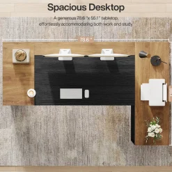 L-Shaped Executive Desk, 78.7