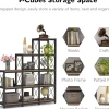 L-Shaped Ladder 9 Cubes Bookshelf, 12 Shelves Industrial Corner Etagere Bookcase