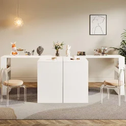 Makeup Desk, 360° Rotatable Vanity Desk with 3 Drawers(Without Mirror)