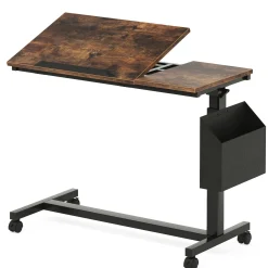 Mobile C Table, Height Adjustable End Table Sofa Snack Table
