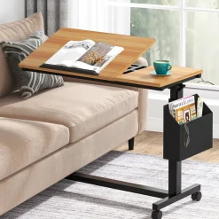 Mobile C Table, Height Adjustable End Table Sofa Snack Table