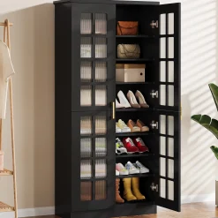 Modern Shoe Cabinet, 8-Tier Shoe Storage Racks With Adjustable Shelves