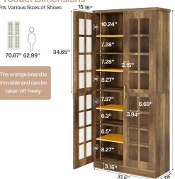 Modern Shoe Cabinet, 8-Tier Shoe Storage Racks With Adjustable Shelves