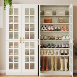 Modern Shoe Cabinet, 8-Tier Shoe Storage Racks With Adjustable Shelves