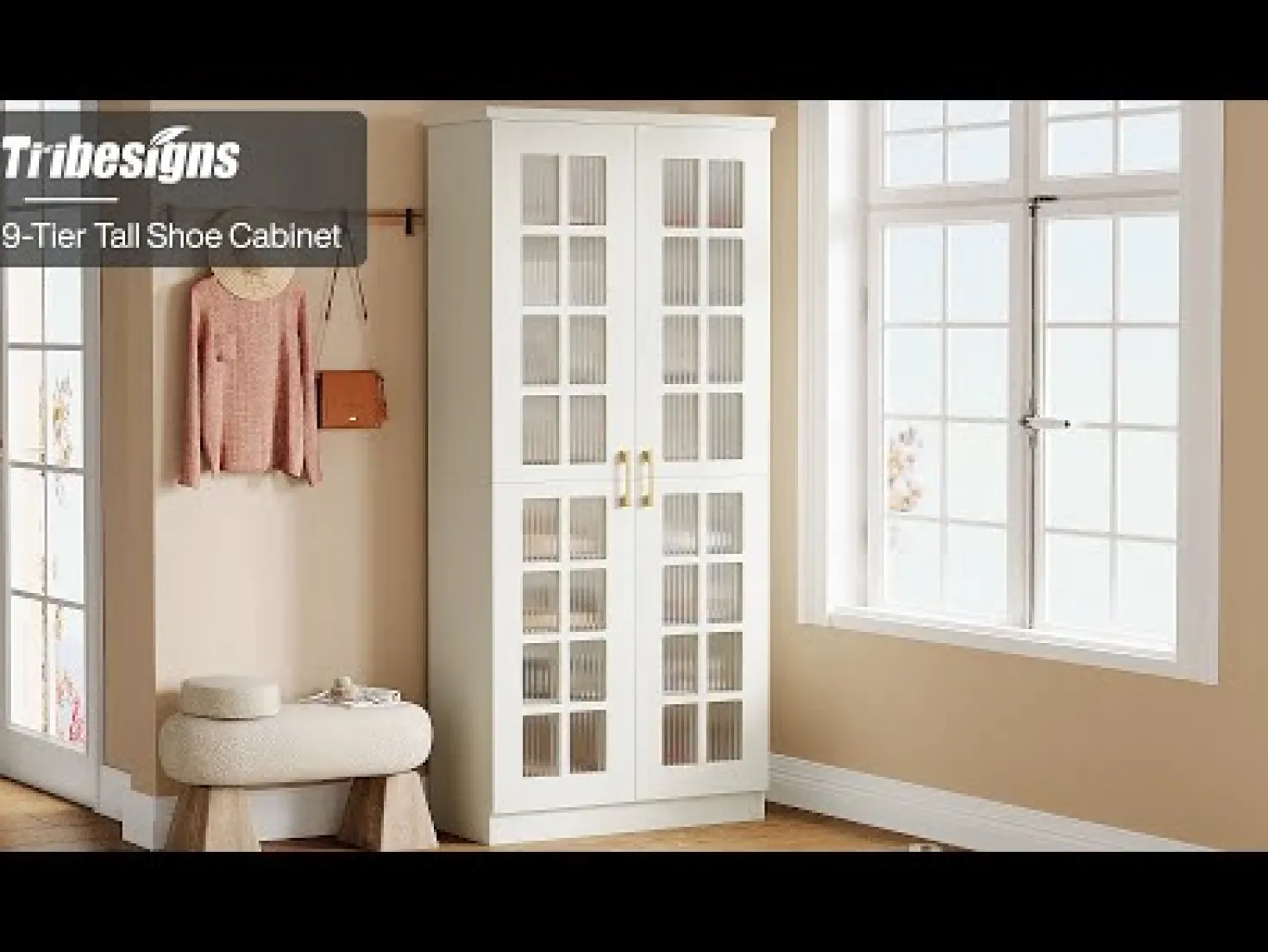 Modern Shoe Cabinet, 8-Tier Shoe Storage Racks With Adjustable Shelves