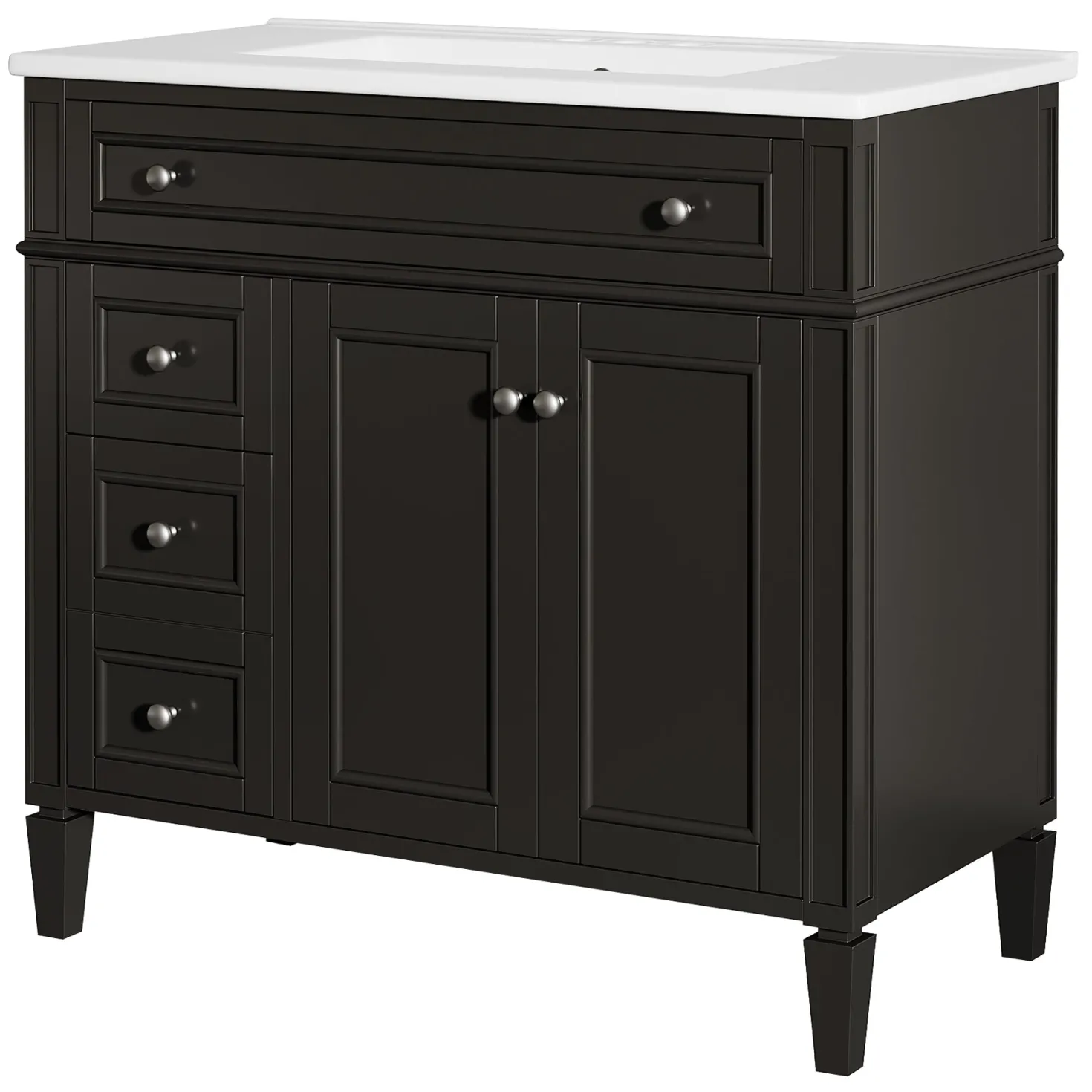 Modern Bathroom Vanity, 36" Bathroom Sink Vanity Cabinet with 3 Drawers