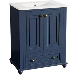 Modern Bathroom Vanity, Freestanding Bathroom Storage Vanity Cabinet with 2 Doors