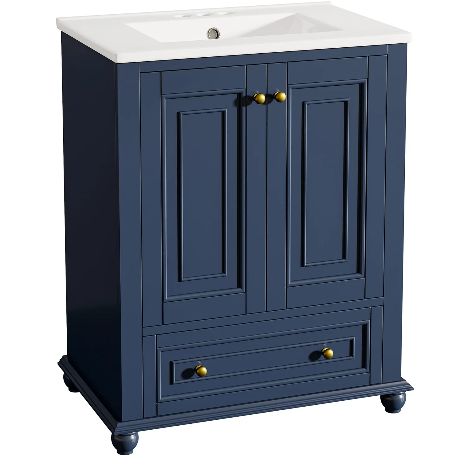 Modern Bathroom Vanity, Freestanding Bathroom Storage Vanity Cabinet with 2 Doors
