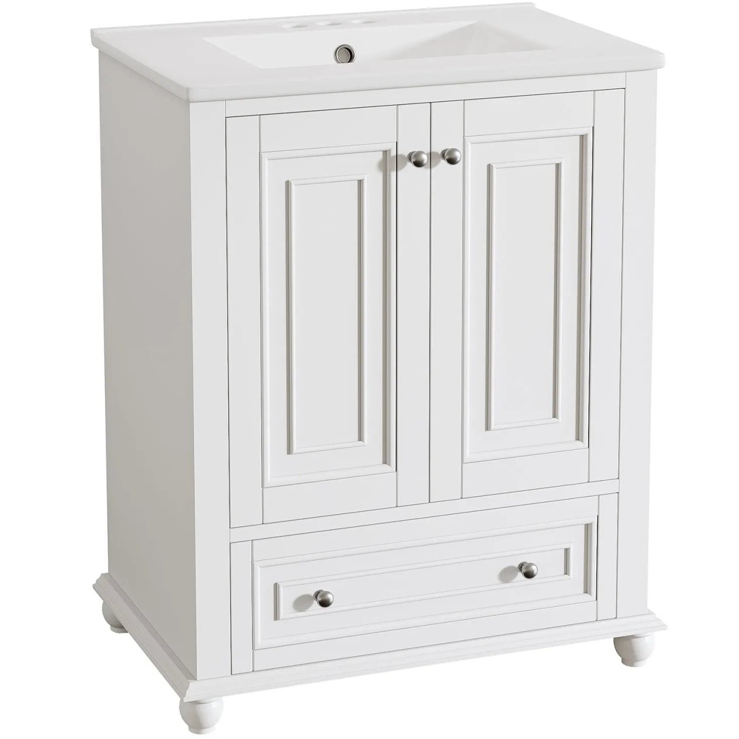 Modern Bathroom Vanity, Freestanding Bathroom Storage Vanity Cabinet with 2 Doors
