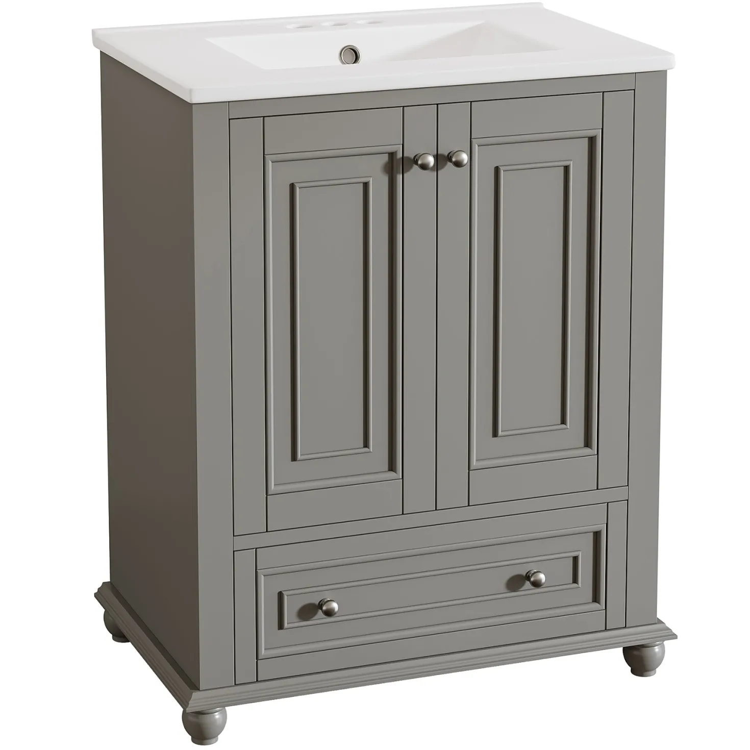 Modern Bathroom Vanity, Freestanding Bathroom Storage Vanity Cabinet with 2 Doors