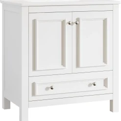 Modern Bathroom Vanity, Vanity Cabinet with Ceramic Basin and 1 Drawer