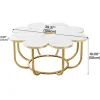 Modern Coffee Table, Flower-Shaped Center Table with Faux Marble Tabletop