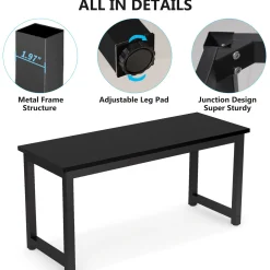 Modern Computer Desk, 63" Office Desk Study Writing Desk