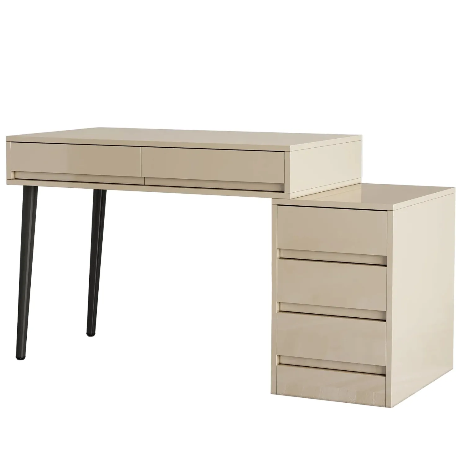 Modern Computer Desk Home Office Desk with 5 Storage Drawers