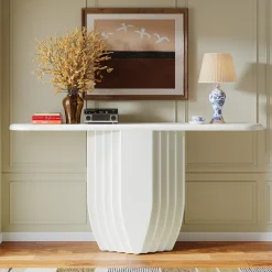 Modern Console Table, 63" Entryway Sofa Table with Geometric Base