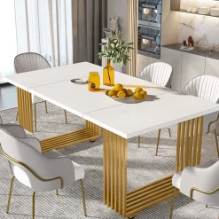 Modern Dining Table, 70.8 Inches Kitchen Table for 6-8 People
