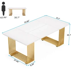 Modern Dining Table, 70.8 Inches Kitchen Table for 6-8 People