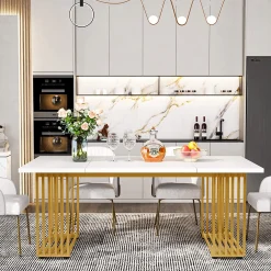 Modern Dining Table, 70.8 Inches Kitchen Table for 6-8 People