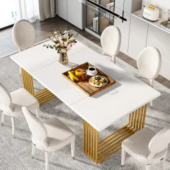 Modern Dining Table, 70.8 Inches Kitchen Table for 6-8 People