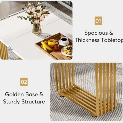 Modern Dining Table, 70.8 Inches Kitchen Table for 6-8 People