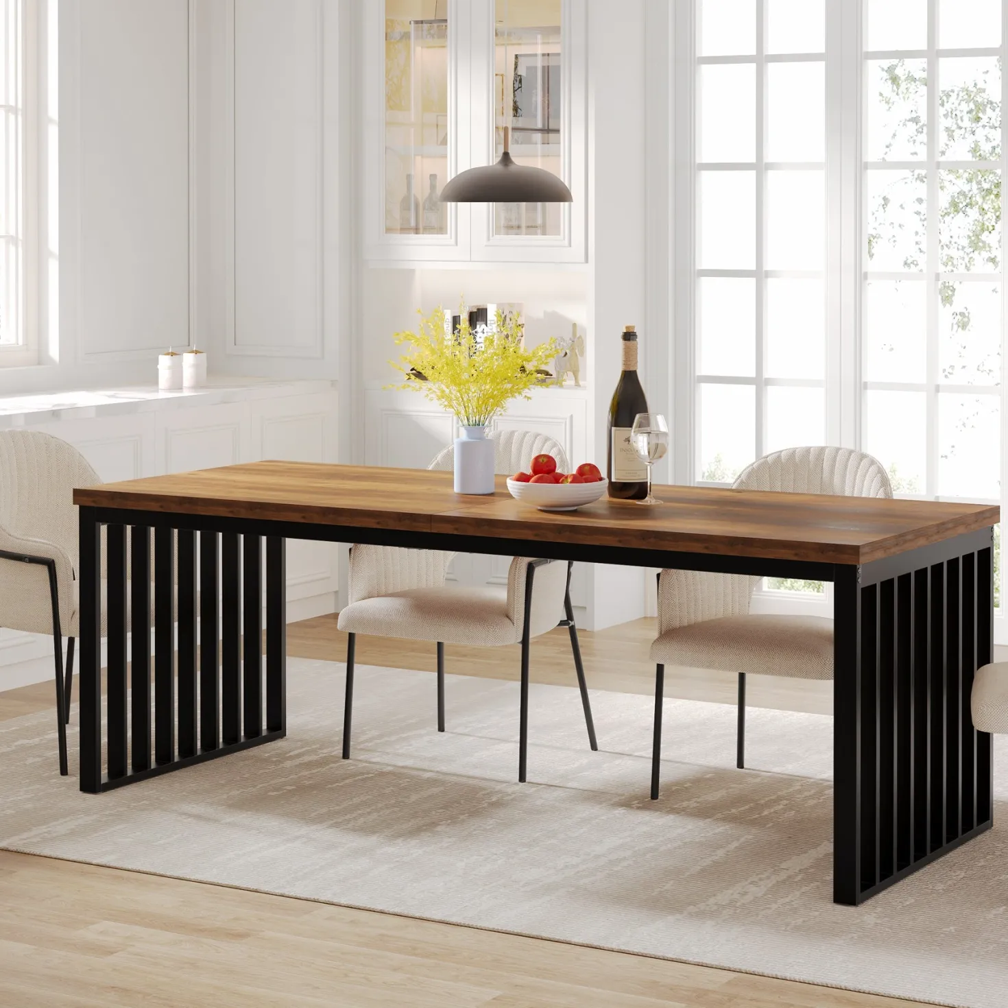 Modern Dining Table, 78.74 inches Sturdy Kitchen Table