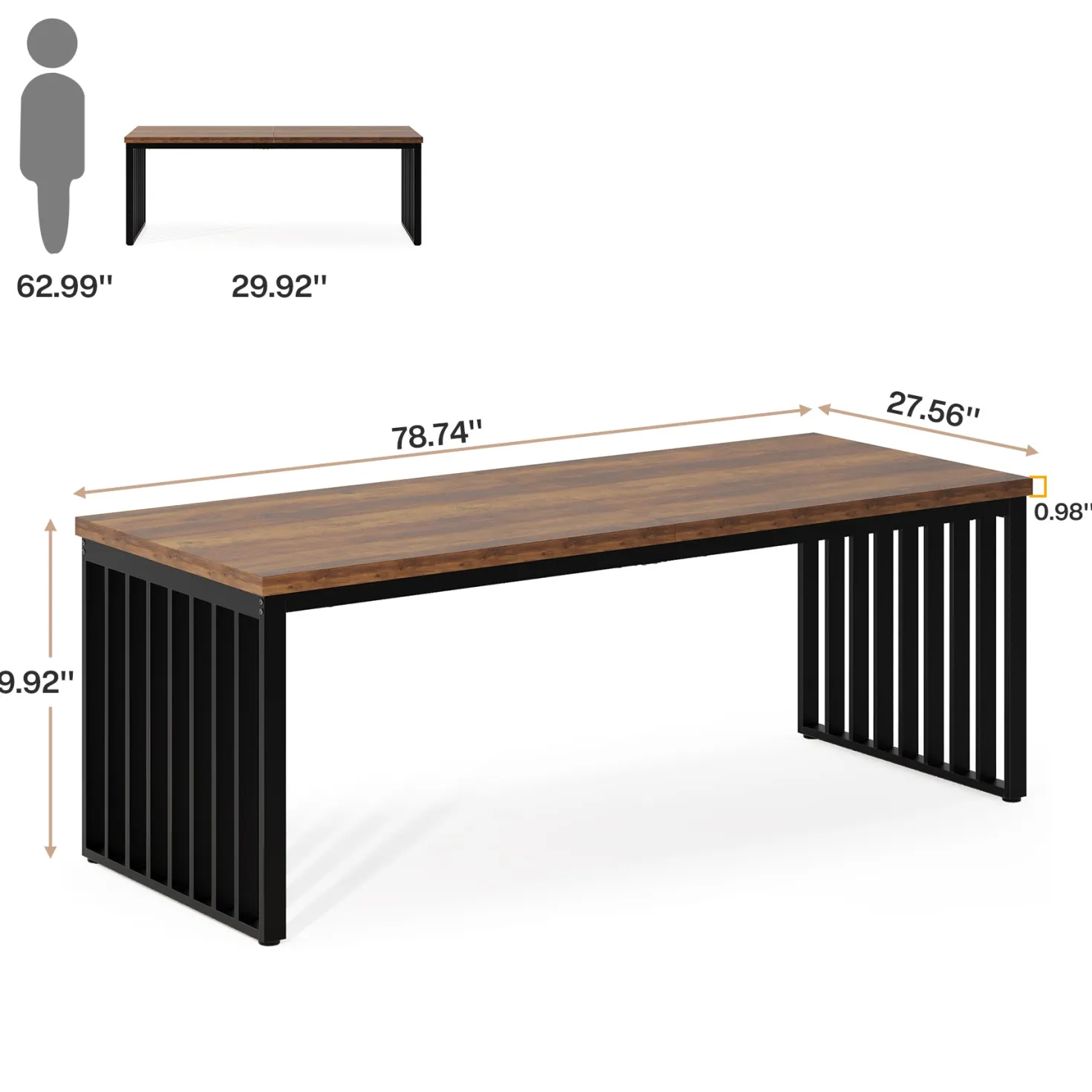Modern Dining Table, 78.74 inches Sturdy Kitchen Table