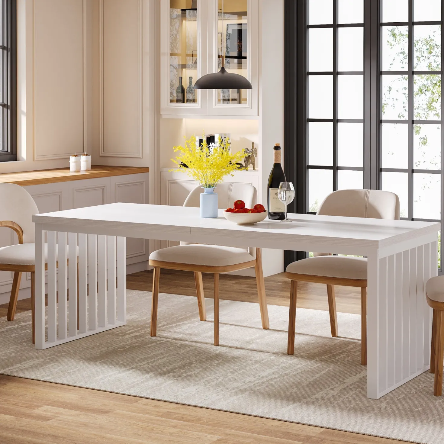 Modern Dining Table, 78.74 inches Sturdy Kitchen Table