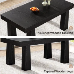 Modern Kitchen Table, 63" Dining Table Dinner Table for 4-6