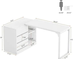 Modern Makeup Vanity, Dressing Table With 3 Drawers & Storage Shelves