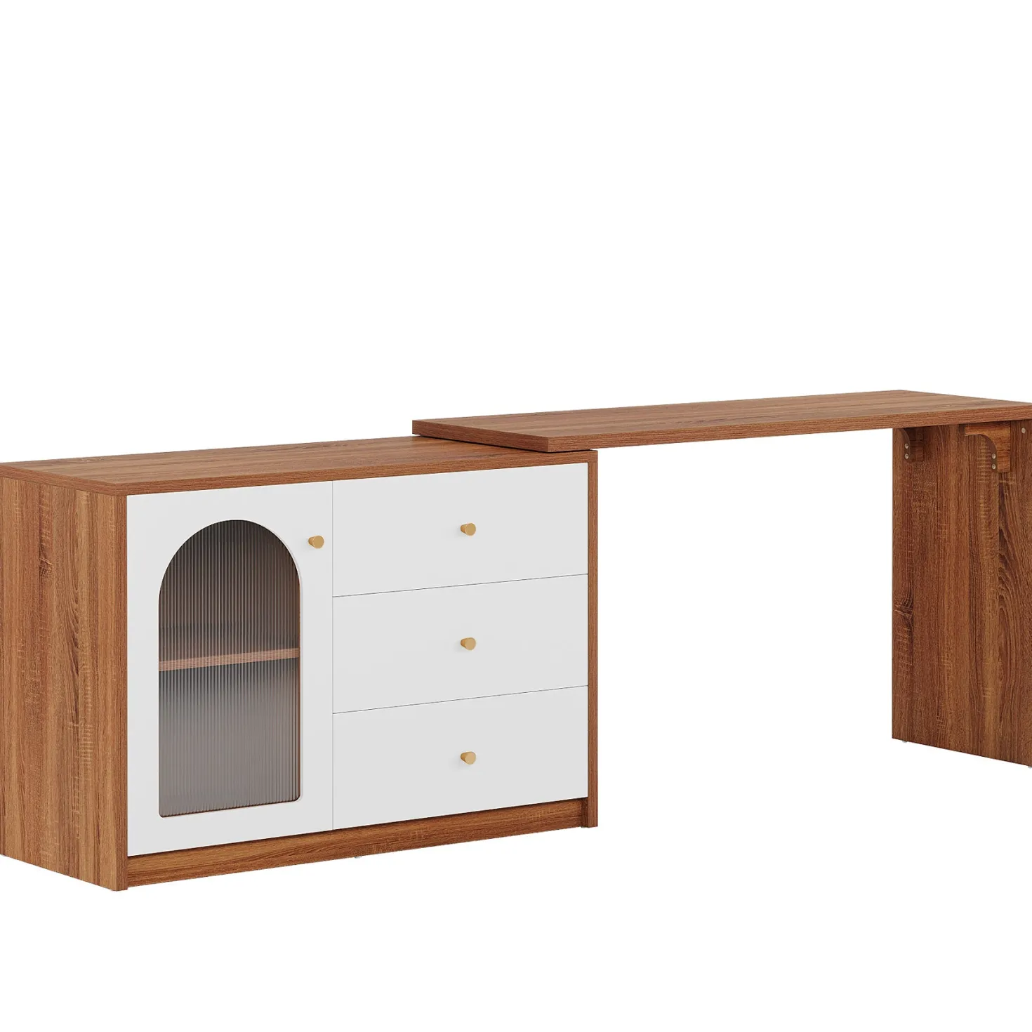 Modern Makeup Vanity, Dressing Table with 3 Drawers and Cabinet
