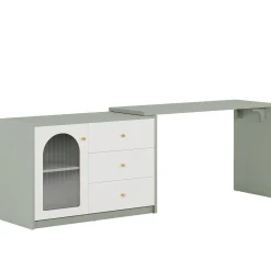 Modern Makeup Vanity, Dressing Table with 3 Drawers and Cabinet