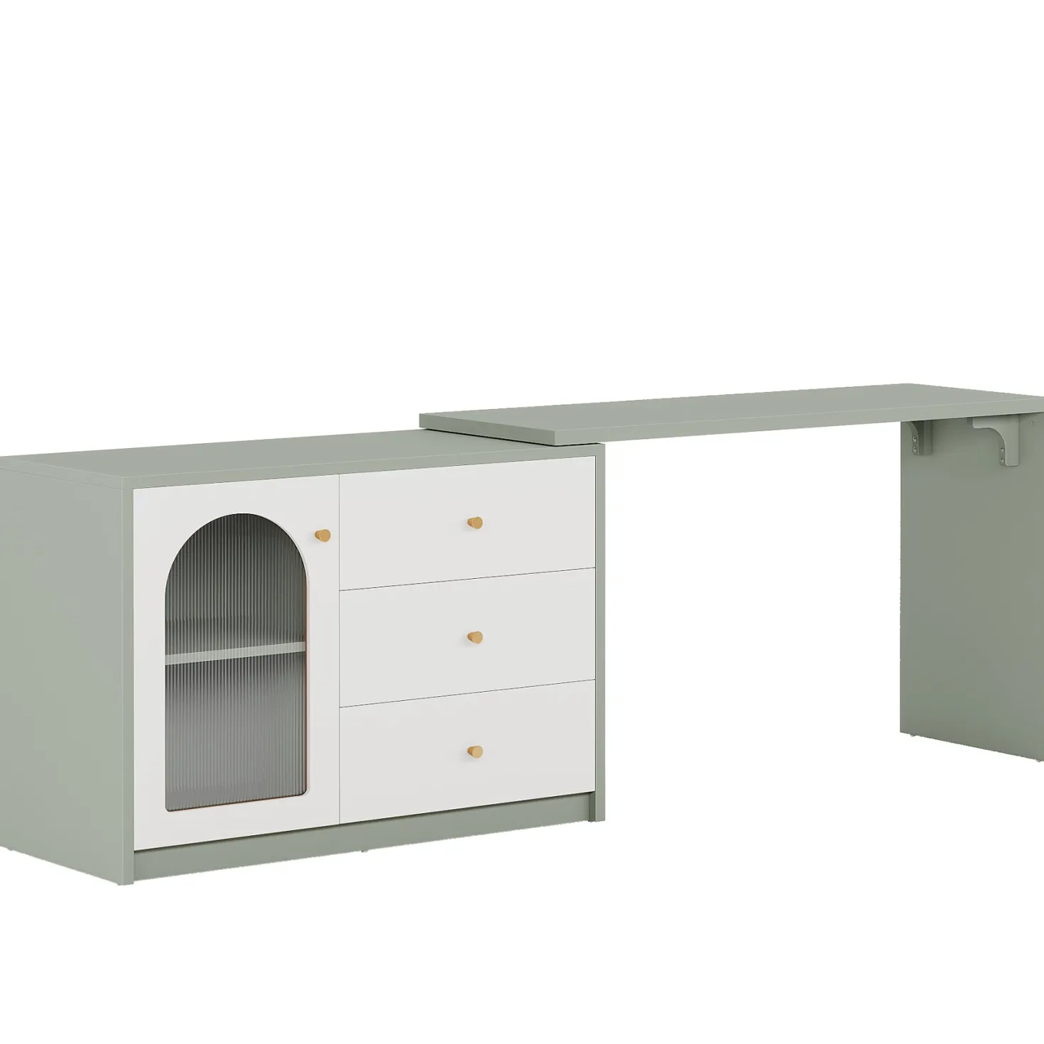Modern Makeup Vanity, Dressing Table with 3 Drawers and Cabinet