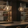 Modern Mini Pendant Light, Adjustable Height Bubble Glass Hanging Light Fixture