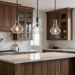 Modern Mini Pendant Light, Adjustable Height Bubble Glass Hanging Light Fixture