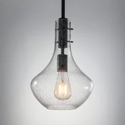 Modern Mini Pendant Light, Adjustable Height Bubble Glass Hanging Light Fixture