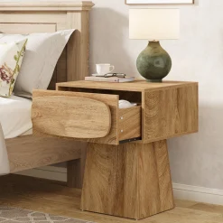 Modern Nightstand, Bed Side Table with Drawer Storage