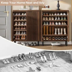 Modern Shoe Cabinet, 6-Tier Rack Organizer with Adjustable Shelves