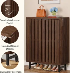 Modern Shoe Cabinet, 6-Tier Rack Organizer with Adjustable Shelves