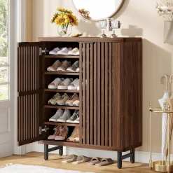 Modern Shoe Cabinet, 6-Tier Rack Organizer with Adjustable Shelves