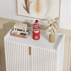 Modern Shoe Cabinet with Doors, 5-Tier Modern Shoe Rack Organizer