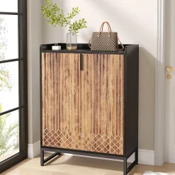 Modern Shoe Cabinet with Doors, 5-Tier Modern Shoe Rack Organizer
