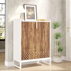 Modern Shoe Cabinet with Doors, 5-Tier Modern Shoe Rack Organizer