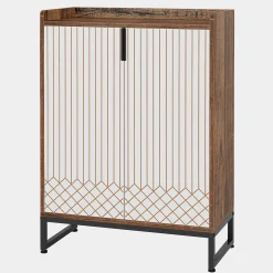 Modern Shoe Cabinet with Doors, 5-Tier Modern Shoe Rack Organizer