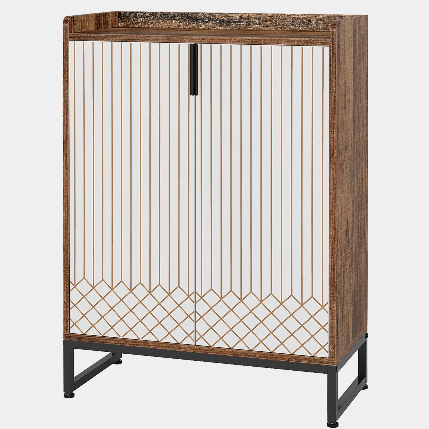 Modern Shoe Cabinet with Doors, 5-Tier Modern Shoe Rack Organizer
